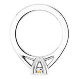 Platinum .03 CT Natural Diamond Tiny Solitaire Ring Dangle