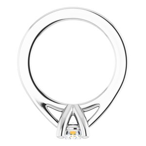 Platinum .03 CT Natural Diamond Tiny Solitaire Ring Dangle