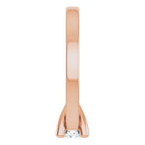 14K Rose .03 CT Natural Diamond Tiny Solitaire Ring Dangle