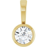 14K Yellow .06 CT Natural Diamond Bezel-Set Solitaire Pendant