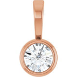 14K Rose .06 CT Natural Diamond Bezel-Set Solitaire Pendant