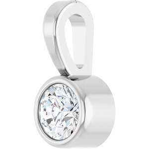 Platinum .06 CT Natural Diamond Bezel-Set Solitaire Pendant