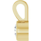 14K Yellow .06 CT Natural Diamond Bezel-Set Solitaire Pendant