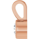 14K Rose .06 CT Natural Diamond Bezel-Set Solitaire Pendant
