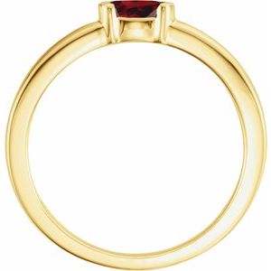 14K Yellow Natural Mozambique Garnet Family Stackable Ring