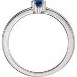 Sterling Silver Lab-Grown Blue Sapphire Family Stackable Ring