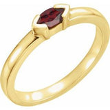 14K Yellow Natural Mozambique Garnet Family Stackable Ring