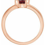 14K Rose Natural Mozambique Garnet Family Stackable Ring