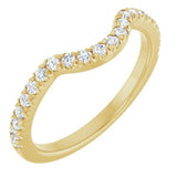 14K Yellow 1/3 CTW Natual Diamond French-Set Contour Band