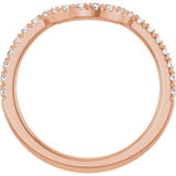 14K Rose 1/3 CTW Natual Diamond French-Set Contour Band