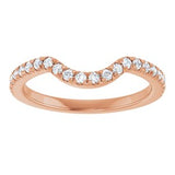 14K Rose 1/3 CTW Natual Diamond French-Set Contour Band