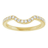 14K Yellow 1/3 CTW Natual Diamond French-Set Contour Band