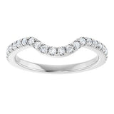 Platinum 1/3 CTW Natual Diamond French-Set Contour Band