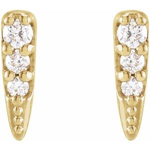 14K Yellow .07 CTW Natural Diamond Spike Earrings