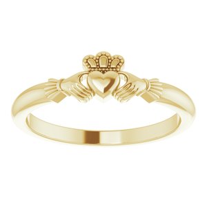 18K Yellow Claddagh Ring