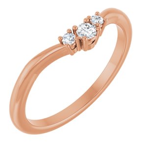 14K Rose 1/10 CTW Natural Diamond Matching Band