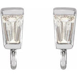 Platinum 1/10 CT Natural Diamond Channel-Set Earring Top