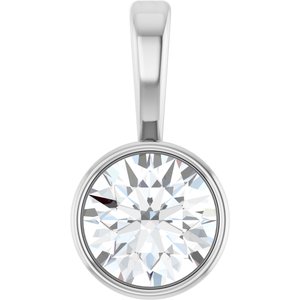 Platinum 1/4 CT Natural Diamond Bezel-Set Solitaire Pendant