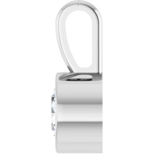 Platinum 1/4 CT Natural Diamond Bezel-Set Solitaire Pendant