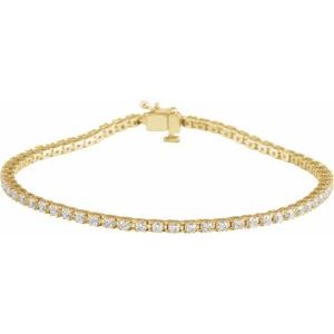 14K Yellow 2 CTW Natural Diamond Line 7 1/4" Bracelet