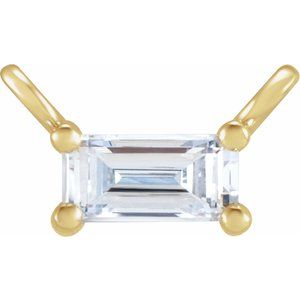 14K Yellow .07 CT Natural Diamond Solitaire Necklace Center