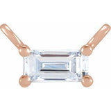 14K Rose .07 CT Natural Diamond Solitaire Necklace Center