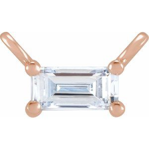 14K Rose .07 CT Natural Diamond Solitaire Necklace Center