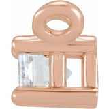 14K Rose .07 CT Natural Diamond Solitaire Necklace Center