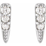 Sterling Silver .07 CTW Natural Diamond Spike Earrings