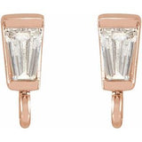 14K Rose 1/10 CT Natural Diamond Channel-Set Earring Top