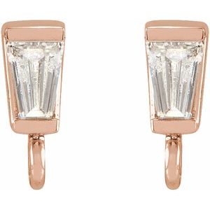 14K Rose 1/10 CT Natural Diamond Channel-Set Earring Top