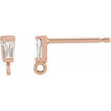 14K Rose 1/10 CT Natural Diamond Channel-Set Earring Top