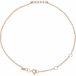 14K Rose Natural Ethiopian Opal Bar 6 1/2-7 1/2" Bracelet