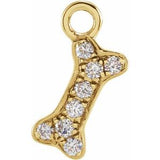 14K Yellow Petite Pavé™ .04 CTW Natural Diamond Dog Bone Dangle