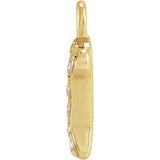 14K Yellow Petite Pavé™ .04 CTW Natural Diamond Dog Bone Dangle