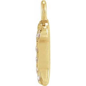 14K Yellow Petite Pavé™ .04 CTW Natural Diamond Dog Bone Dangle