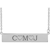 Sterling Silver Be Posh® Engravable Bar 18" Necklace