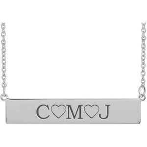 Sterling Silver Be Posh® Engravable Bar 18" Necklace