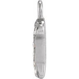 14K White Petite Pavé™ .04 CTW Natural Diamond Dog Bone Dangle