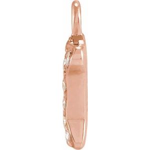 14K Rose Petite Pavé™ .04 CTW Natural Diamond Dog Bone Dangle