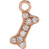 14K Rose Petite Pavé™ .04 CTW Natural Diamond Dog Bone Dangle