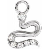 14K White Petite Pavé™ .02 CTW Natural Diamond Snake Dangle