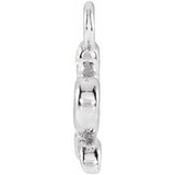 14K White Petite Pavé™ .02 CTW Natural Diamond Snake Dangle