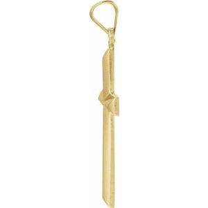 14K Yellow 27.7x16.4 mm Cross Pendant