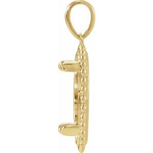 14K Rose Coin Frame Pendant Mounting for 13 mm Coin