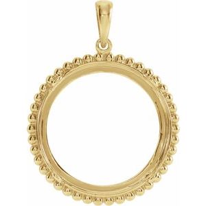 Sterling Silver Coin Frame Pendant Mounting for 17.9 mm Coin
