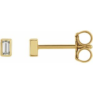 14K Yellow .07 CTW Natural Diamond Bezel-Set Earrings