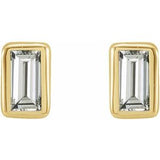 14K Yellow .07 CTW Natural Diamond Bezel-Set Earrings
