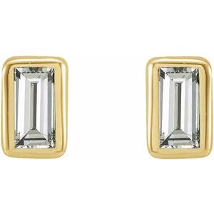 14K Yellow .07 CTW Natural Diamond Bezel-Set Earrings