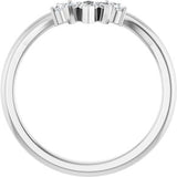 Platinum 1/6 CTW Natural Diamond Accented Contour Band